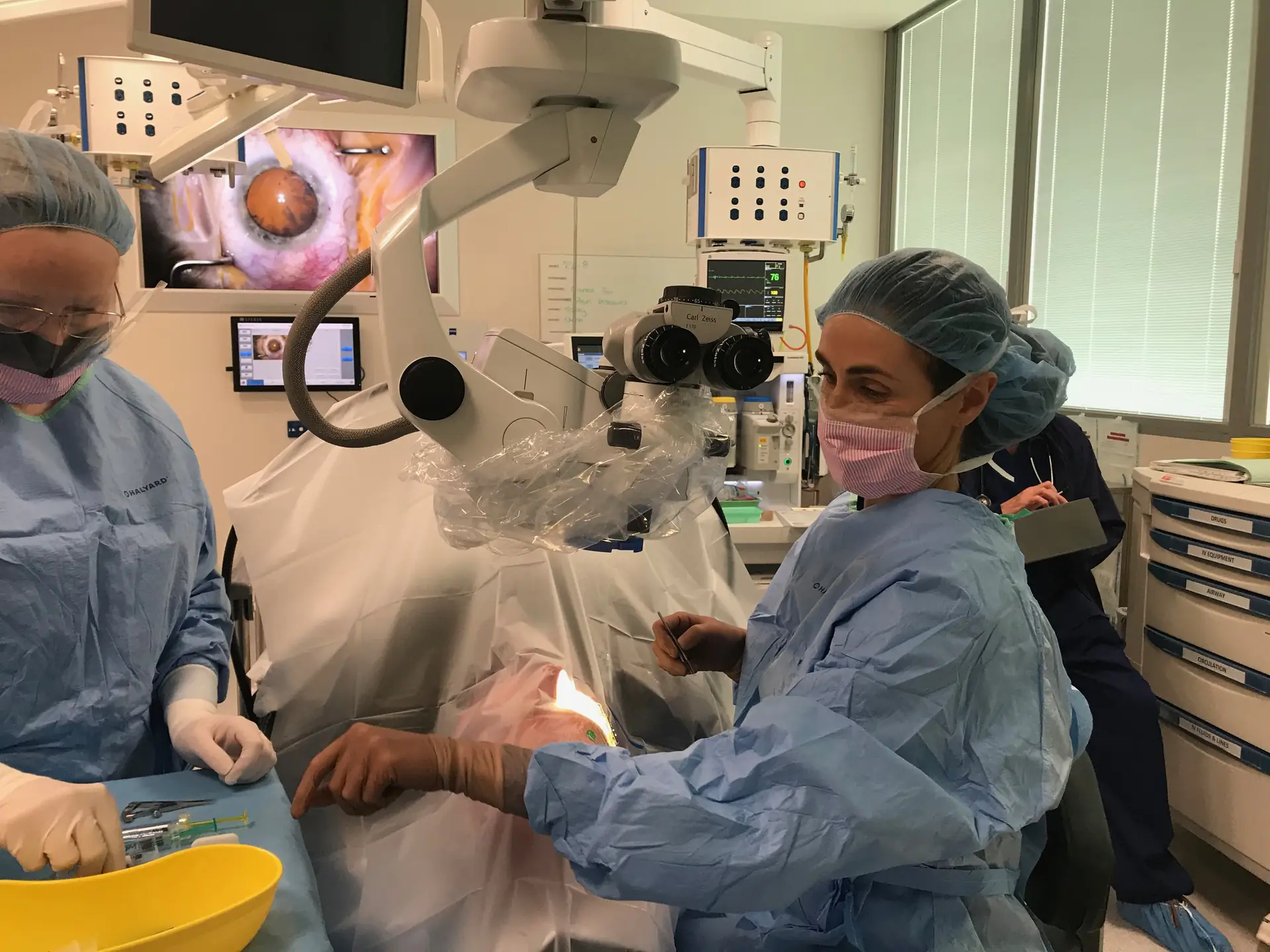 Dr Amy Cohn in an ophthalmic operating theatre